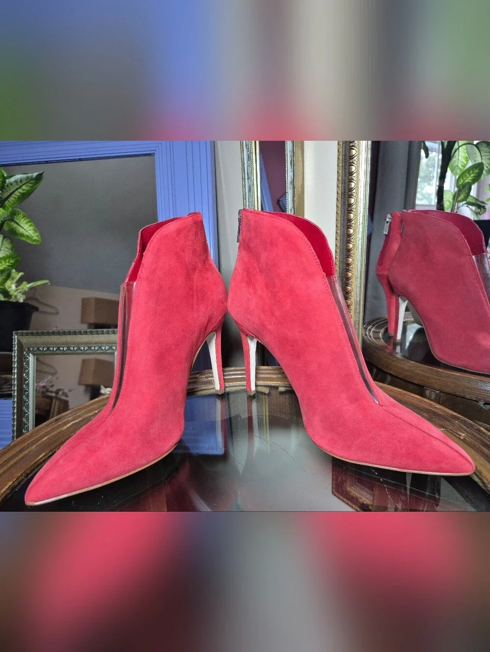 Jessica Simpson‎ Piercie Red Suede Bootie - Size 9